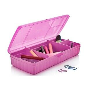 Tupperware Pink Lunch N Things Divided Container Snack Sandwich Keeper Jewelry